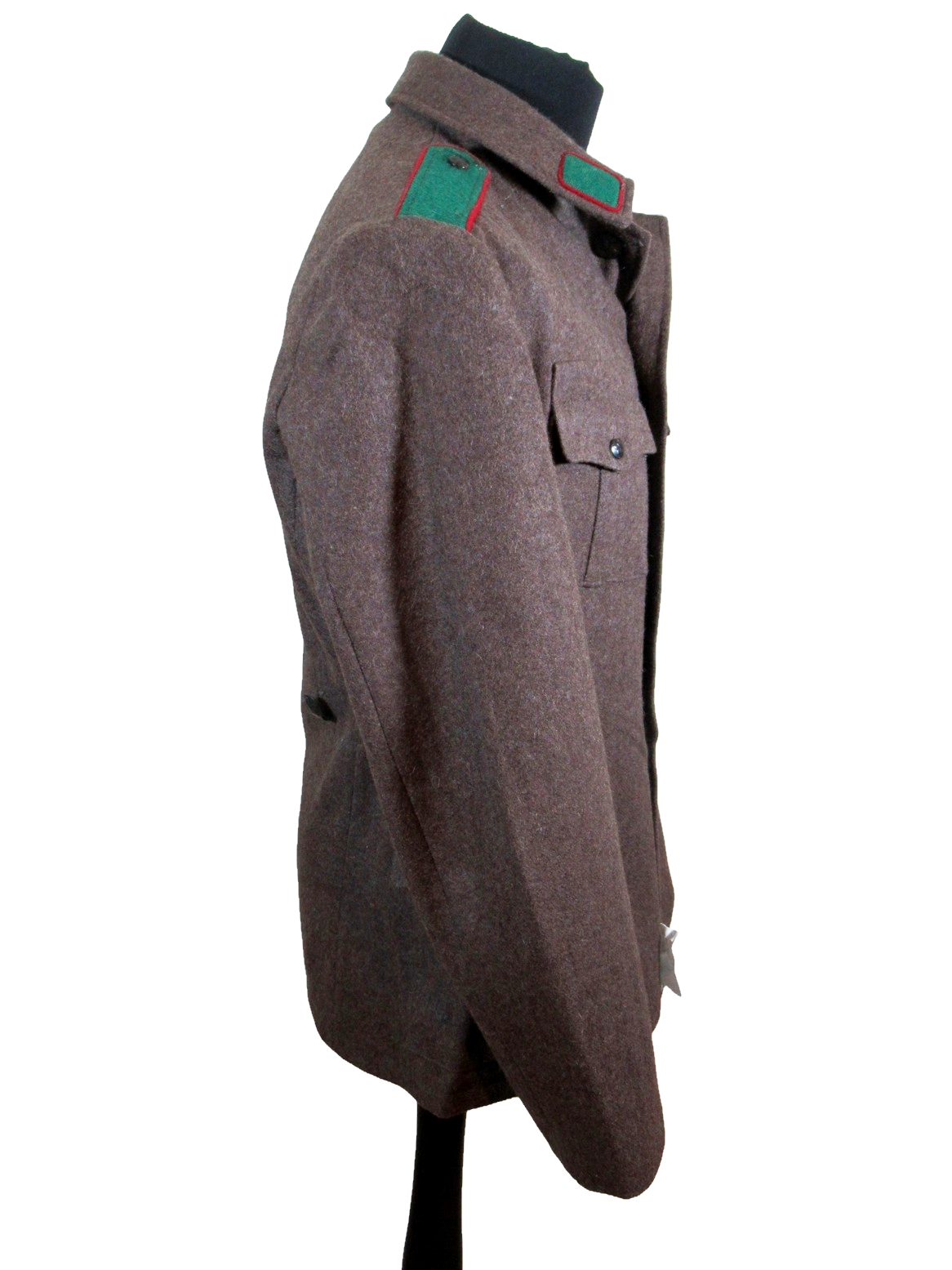 Vintage Soviet Era Bulgarian military jeep jacket blazer coat army wool retro green trim