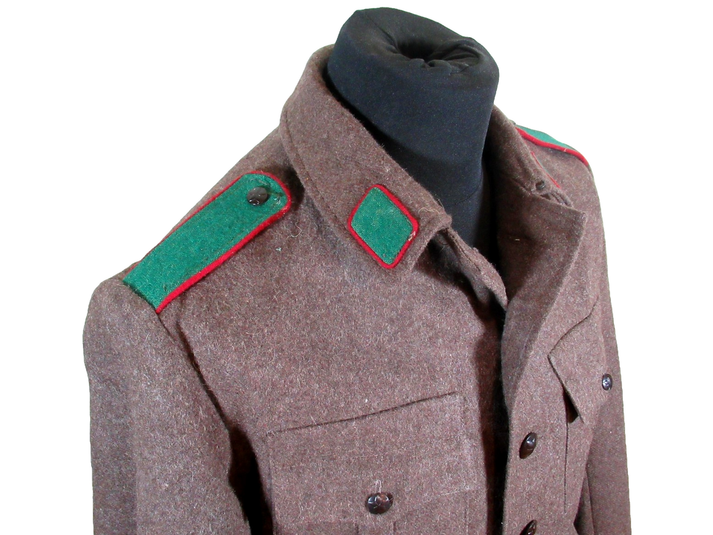 Vintage Soviet Era Bulgarian military jeep jacket blazer coat army wool retro green trim