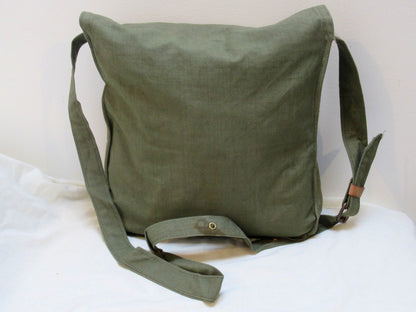 Vintage 1930s Bulgarian Army breadbag Satchel shoulder bag green tast military R