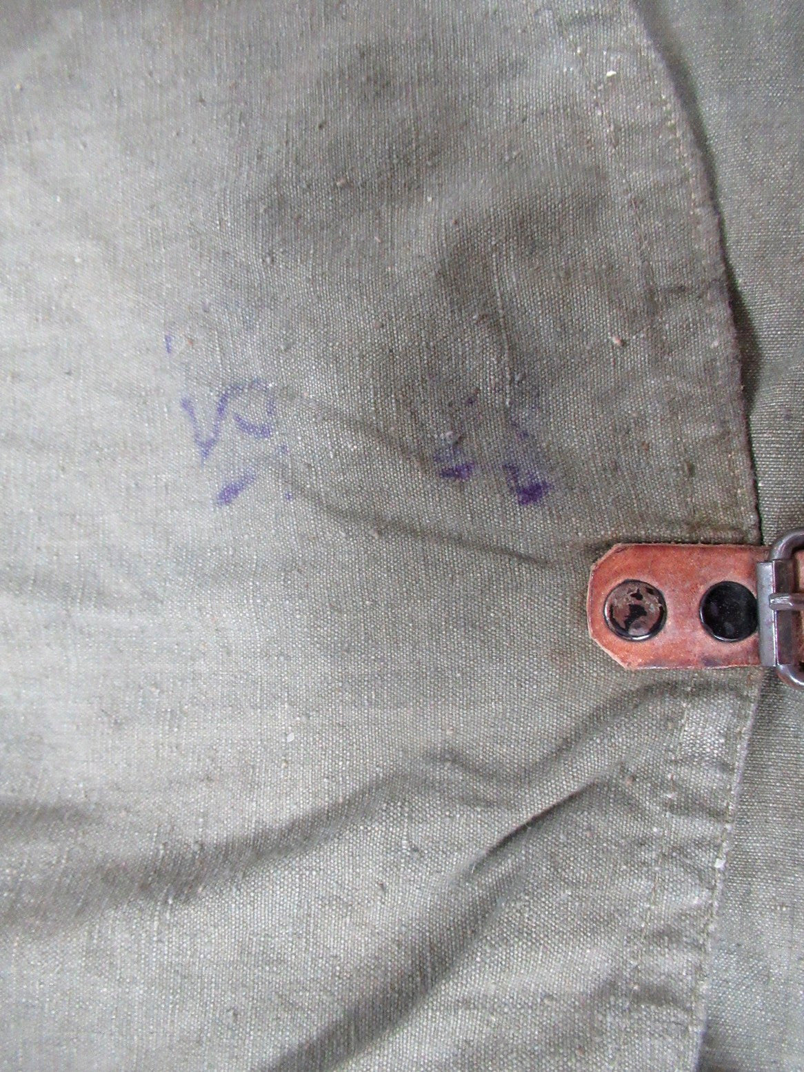 Vintage 1930s Bulgarian Army breadbag Satchel shoulder bag green tast military R