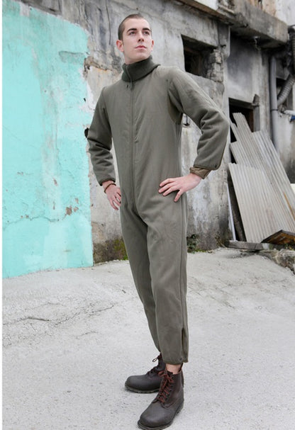 Vintage German army tanker fleece liner jump suit coverall combi overall military Bundeswehr boiler overall