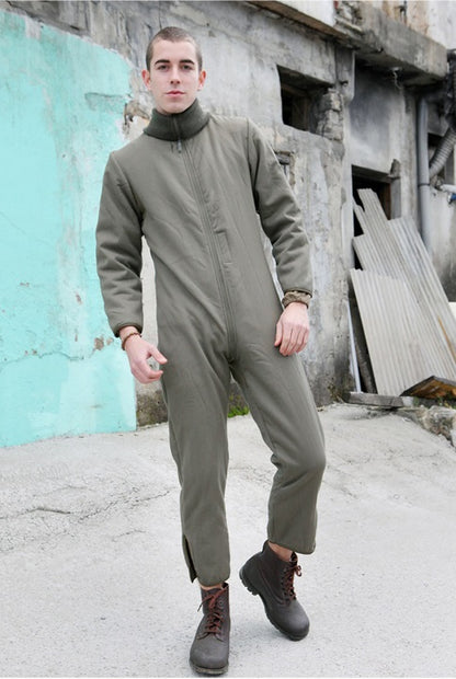 Vintage German army tanker fleece liner jump suit coverall combi overall military Bundeswehr boiler overall