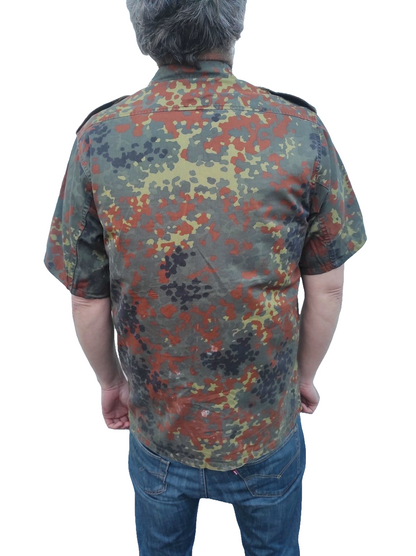 Vintage German army short sleeve field shirt jacket coat fieldshirt camo camouflage military