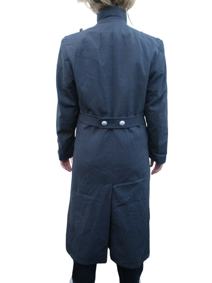 vintage 90s Womens German army grey Gaberdine Trench coat greatcoat military