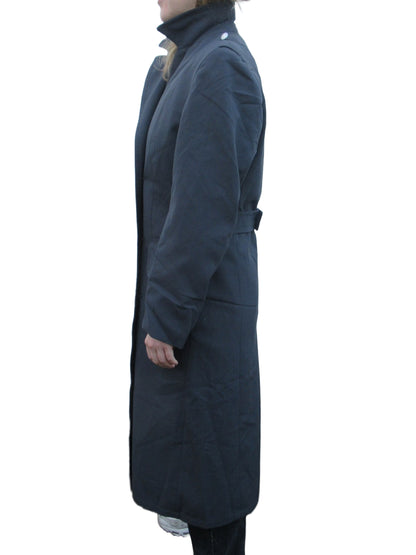 vintage 90s Womens German army grey Gaberdine Trench coat greatcoat military