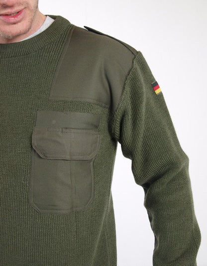 New Unissued German army olive wool jumper pullover sweatshirt military stretchy Bundeswehr sweater pulli