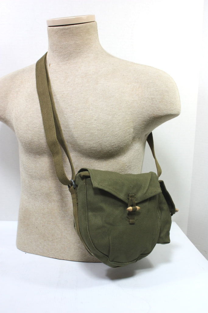 New Vintage Chinese army canvas AK47 drum ammo pouch shoulder bag PLA military ammunition communist soviet era People's Liberation deadstock