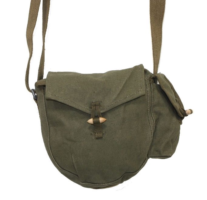 New Vintage Chinese army canvas AK47 drum ammo pouch shoulder bag PLA military ammunition communist soviet era People's Liberation deadstock