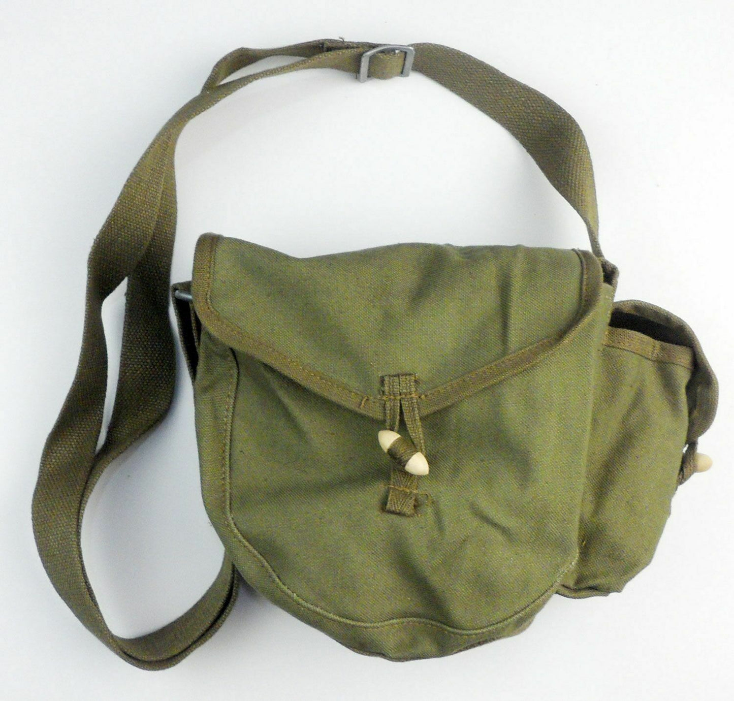 New Vintage Chinese army canvas AK47 drum ammo pouch shoulder bag PLA military ammunition communist soviet era People's Liberation deadstock