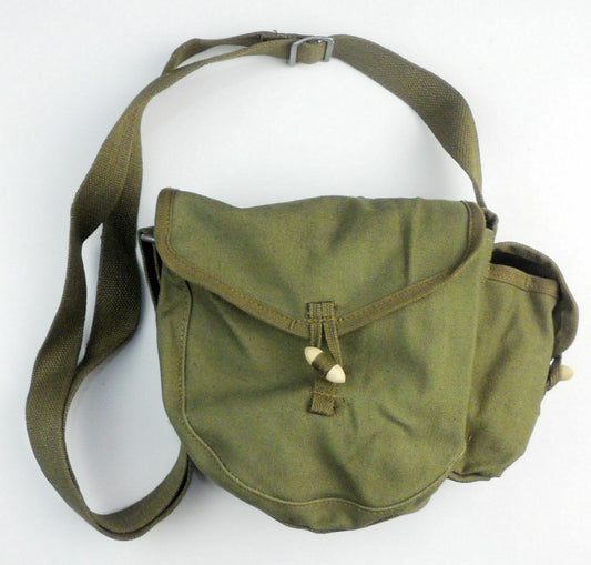 New Vintage Chinese army canvas AK47 drum ammo pouch shoulder bag PLA military ammunition communist soviet era People's Liberation deadstock