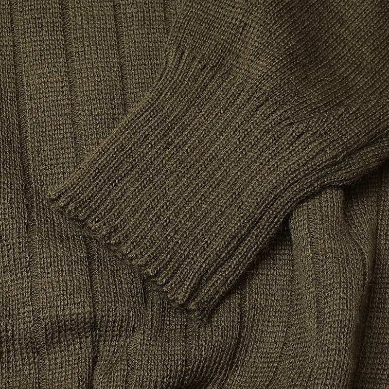 1980s Vintage Czech army brown V neck jumper sweater pullover w military communist Soviet era