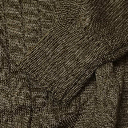 1980s Vintage Czech army brown V neck jumper sweater pullover w military communist Soviet era