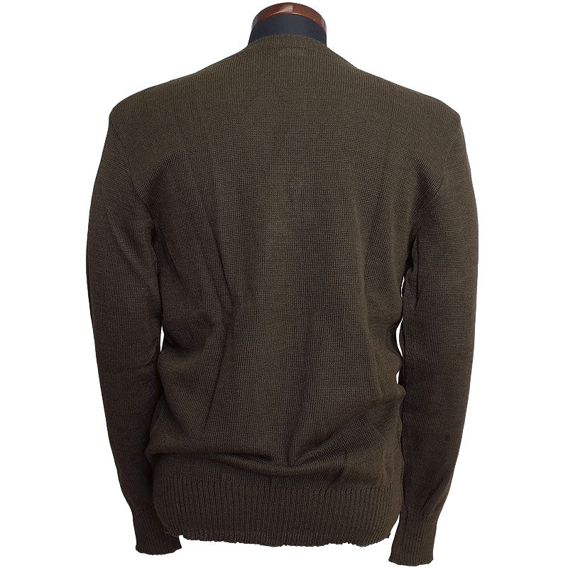 1980s Vintage Czech army brown V neck jumper sweater pullover w military communist Soviet era