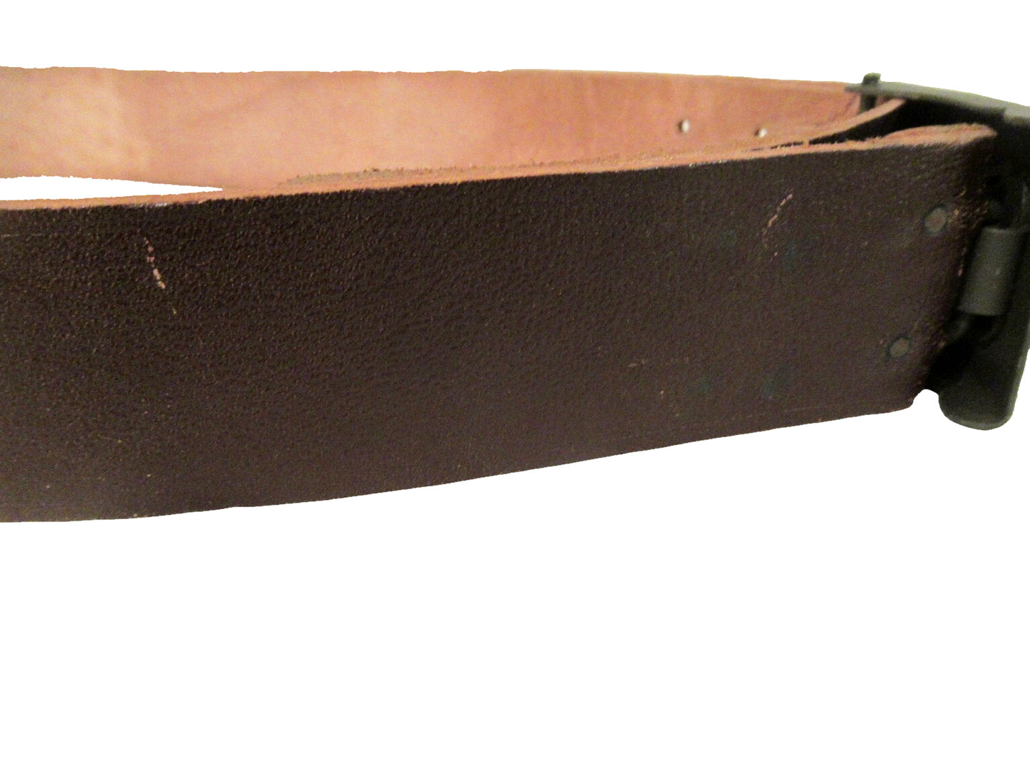 Vintage Czech army brown leather belt cold war communist Soviet Era socialist star insignia buckle