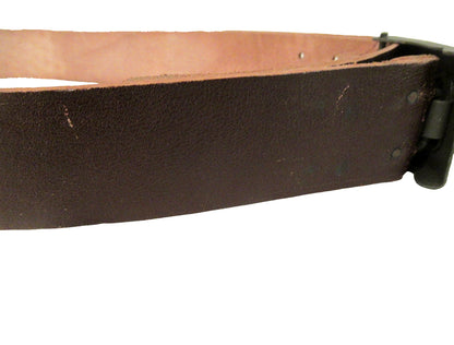 Vintage Czech army brown leather belt cold war communist Soviet Era socialist star insignia buckle