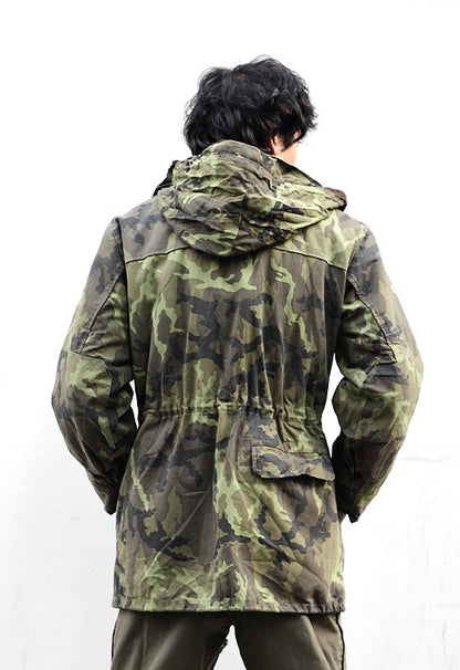 New Vintage Czech army camo field parka jacket military coat camouflage 1990s mens deadstock