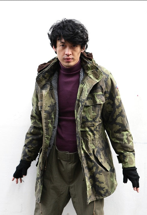 New Vintage Czech army camo field parka jacket military coat camouflage 1990s mens deadstock