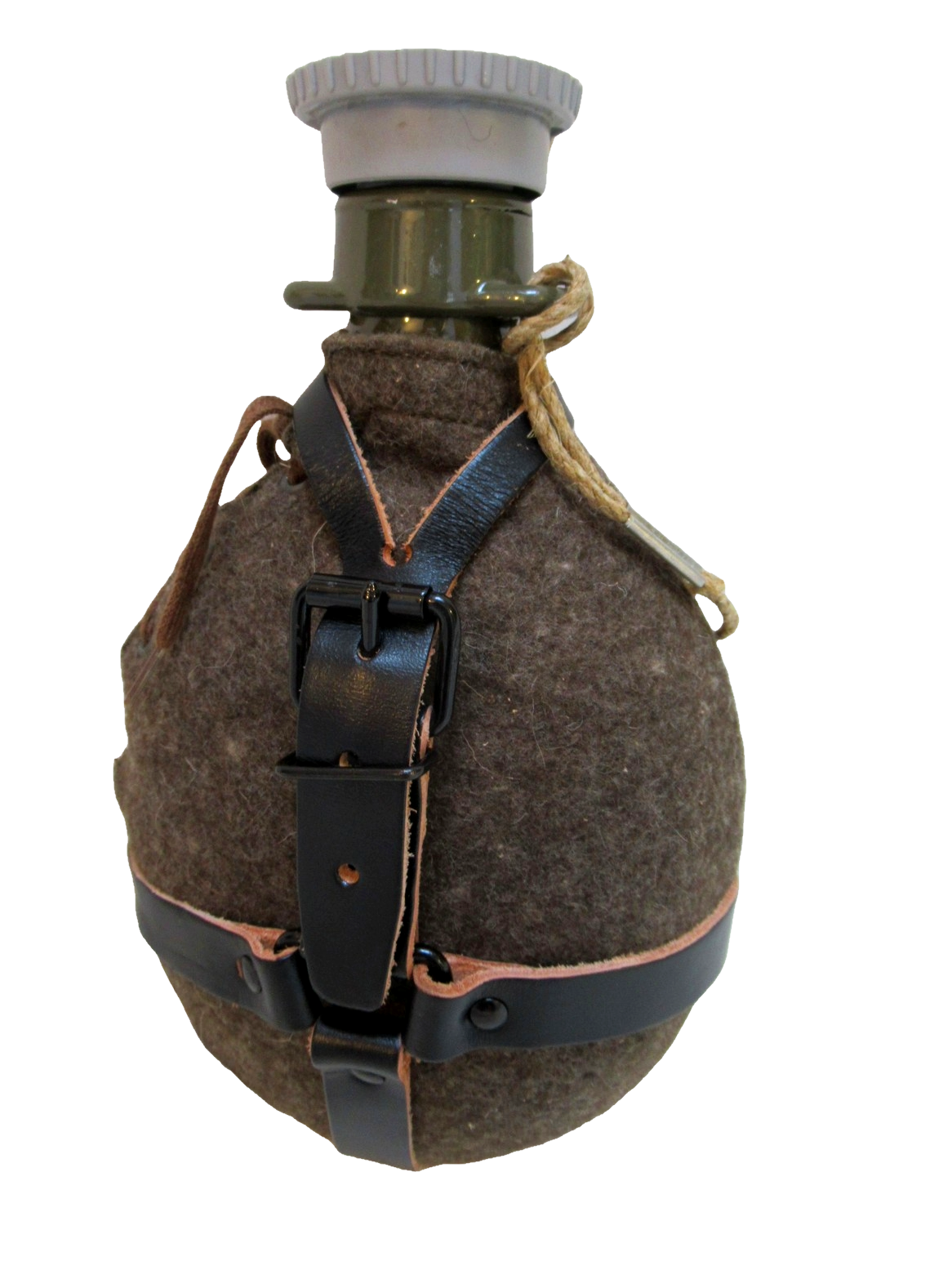 New Vintage Czech army Communist wool canteen flask cask military Soviet laces plastic