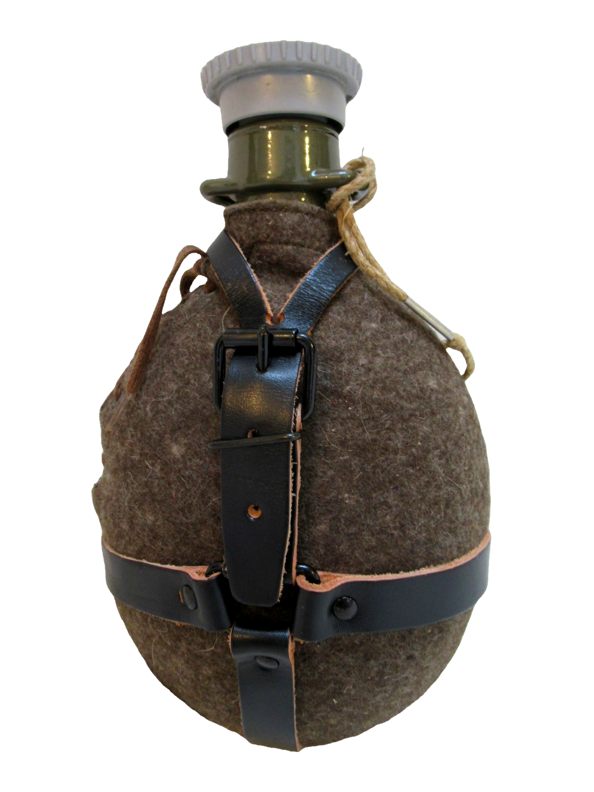 New Vintage Czech army Communist wool canteen flask cask military Soviet laces plastic