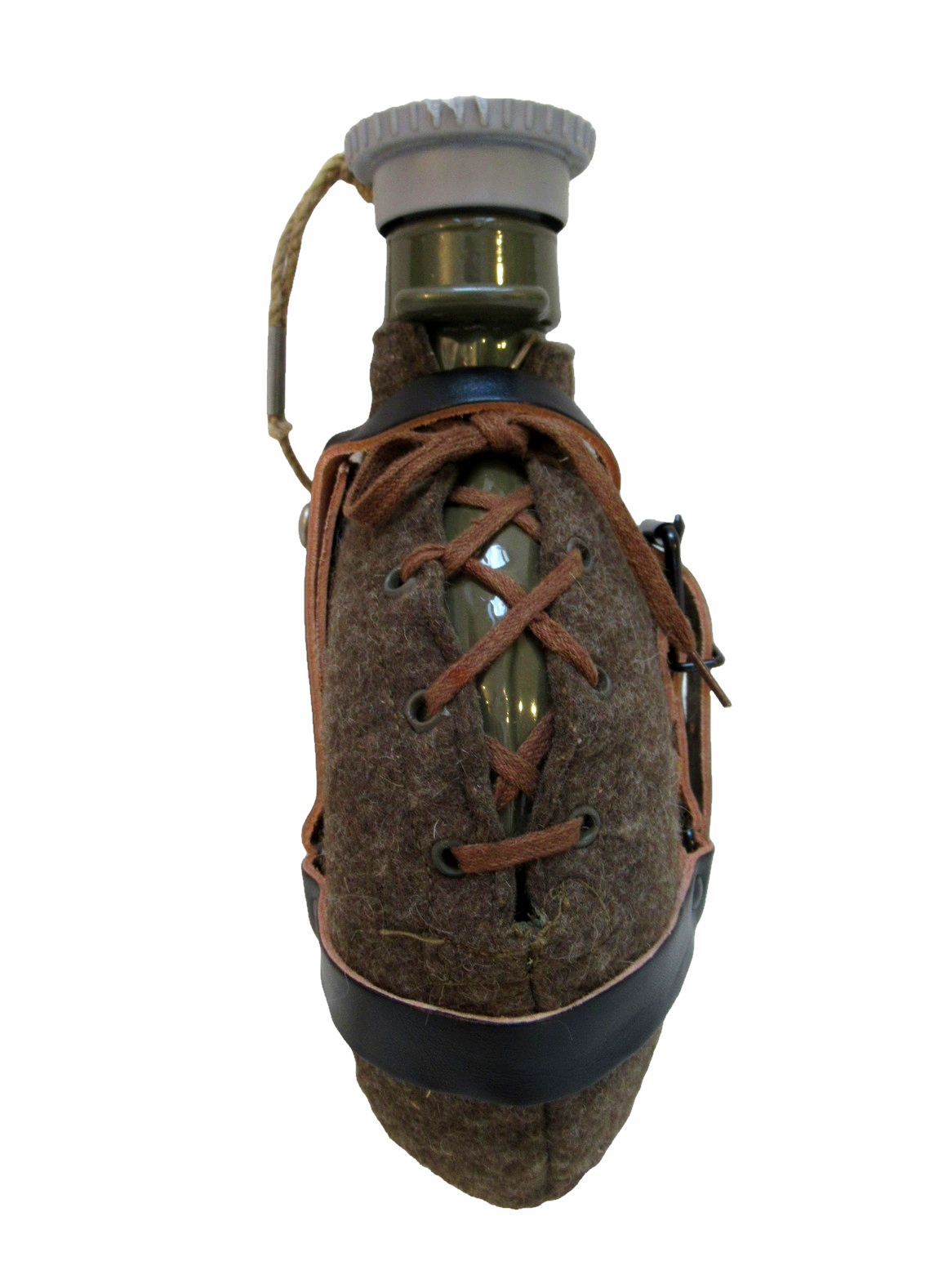 New Vintage Czech army Communist wool canteen flask cask military Soviet laces plastic