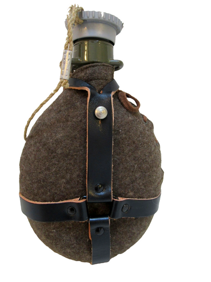 New Vintage Czech army Communist wool canteen flask cask military Soviet laces plastic