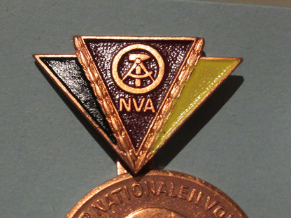 New Vintage East German NVA Reservist bronze medal insignia badge pin communist DDR