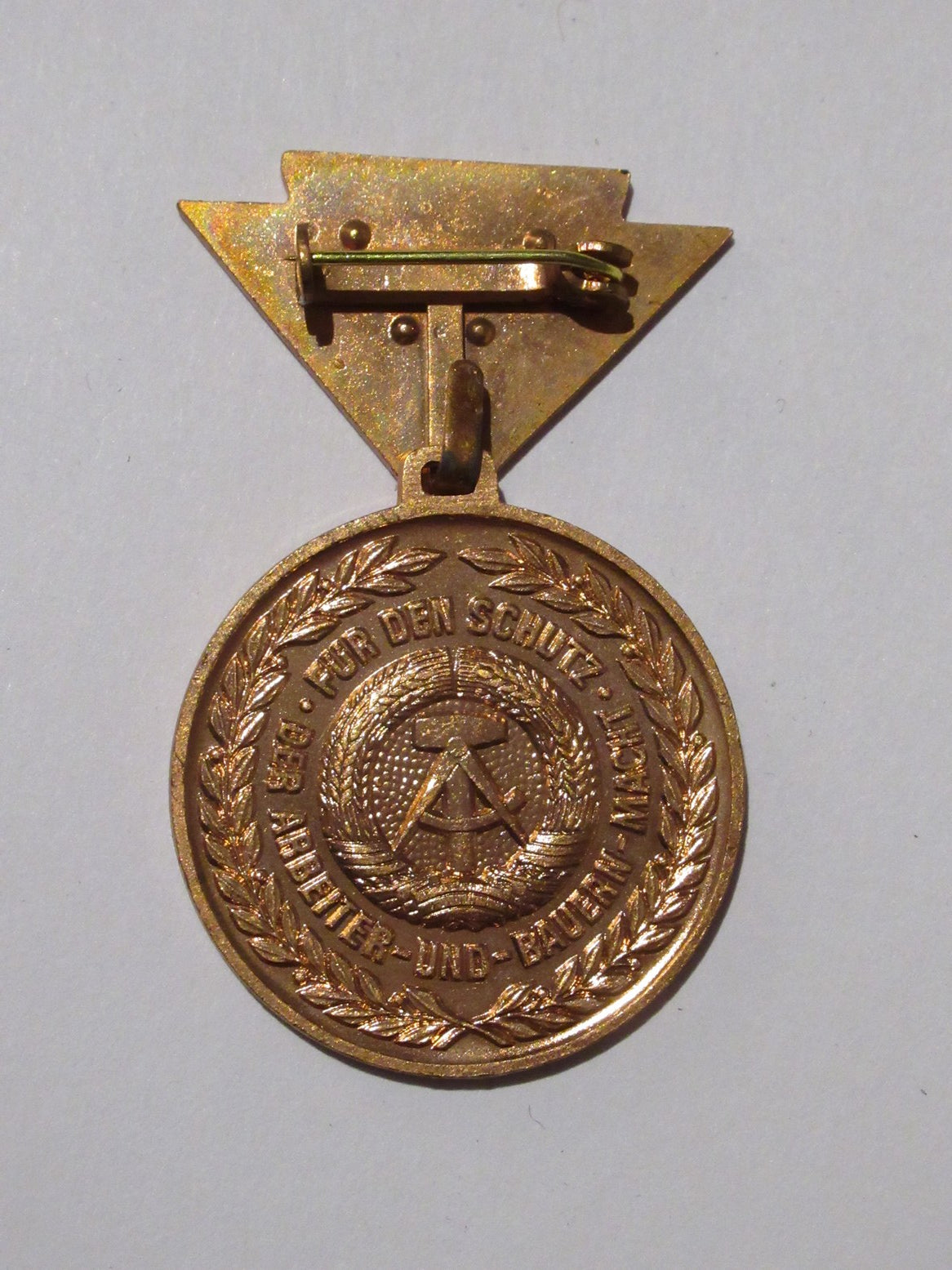 New Vintage East German NVA Reservist bronze medal insignia badge pin communist DDR