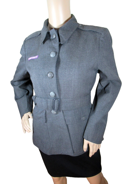 Vintage 1980s Danish Civil Defence blazer jacket grey military coat army type C