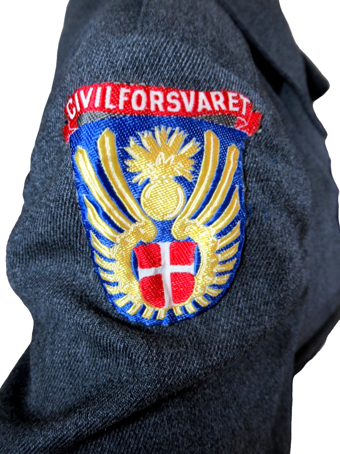 Vintage 1980s Danish Civil Defence work jacket grey military coat army coat w