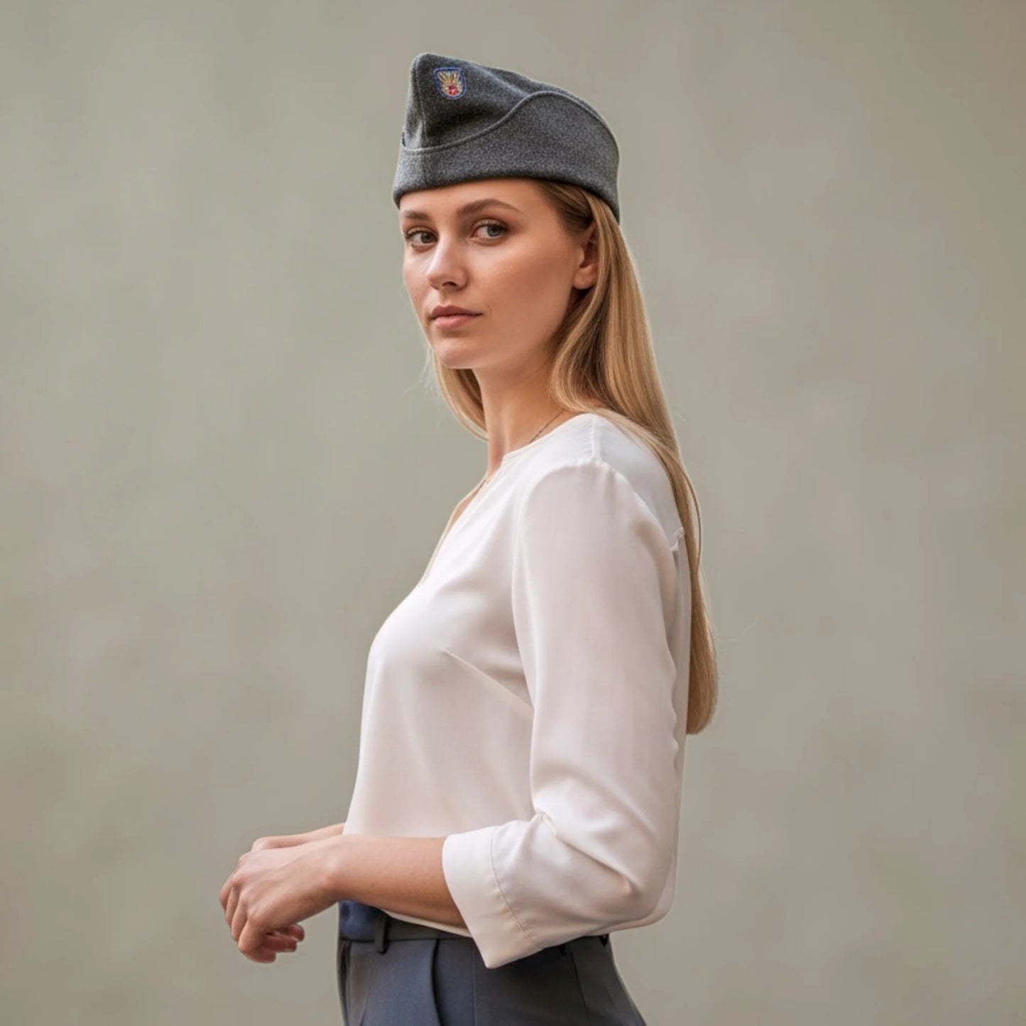 New Danish civil defence wool side cap winter hat army military navy garrison flat
