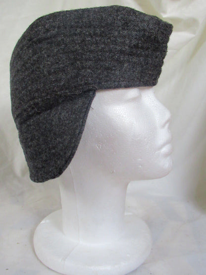 New Vintage Danish civil defence wool flat cap winter hat army military navy garrison forage side ear flaps