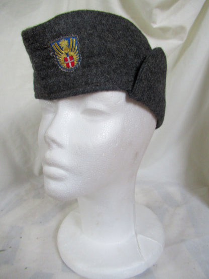 New Vintage Danish civil defence wool flat cap winter hat army military navy garrison forage side ear flaps