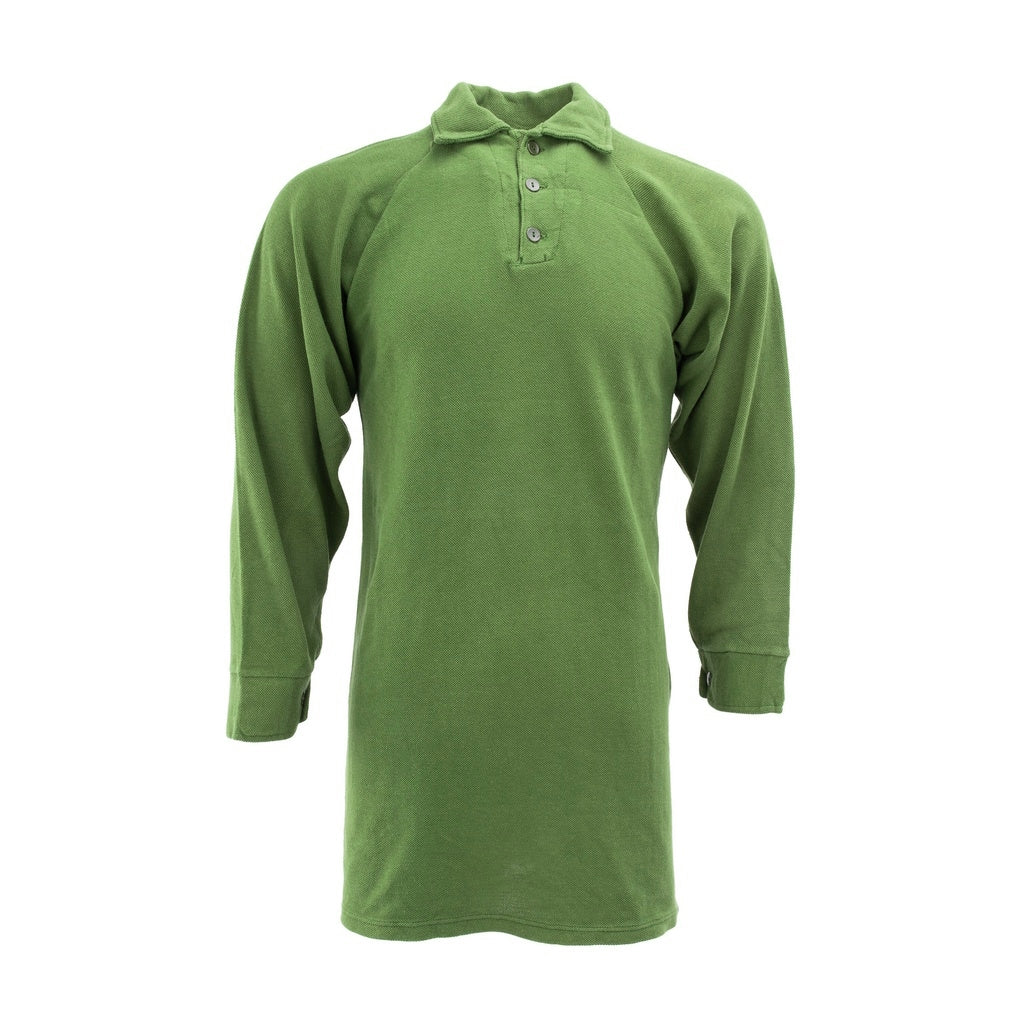 Vintage 1980s Danish army green sleep shirt norgie military undershirt thermal waffle pattern