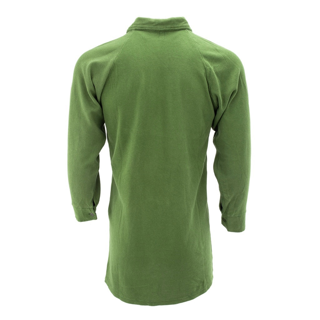 Vintage 1980s Danish army green sleep shirt norgie military undershirt thermal waffle pattern