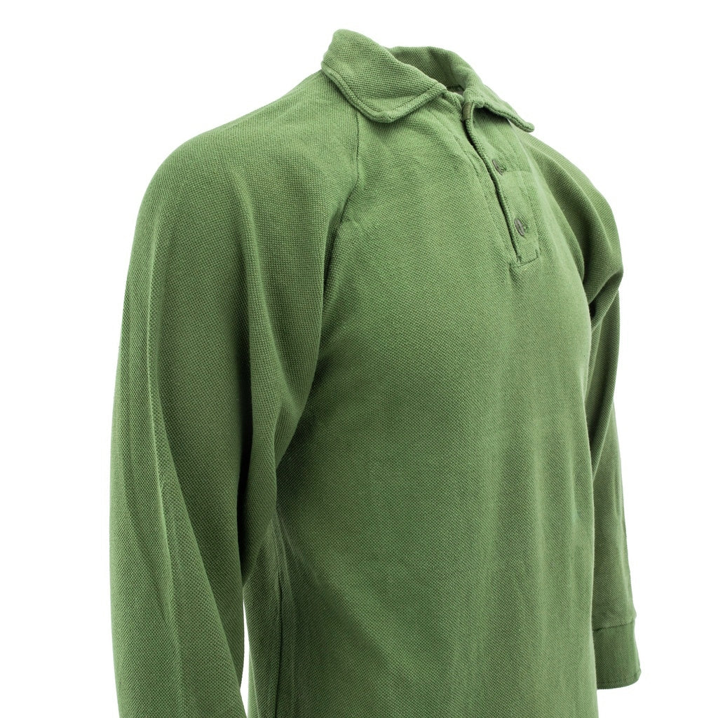 Vintage 1980s Danish army green sleep shirt norgie military undershirt thermal waffle pattern