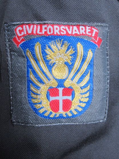 Vintage 1980s Danish Civil Defence work jacket grey military coat army coat m