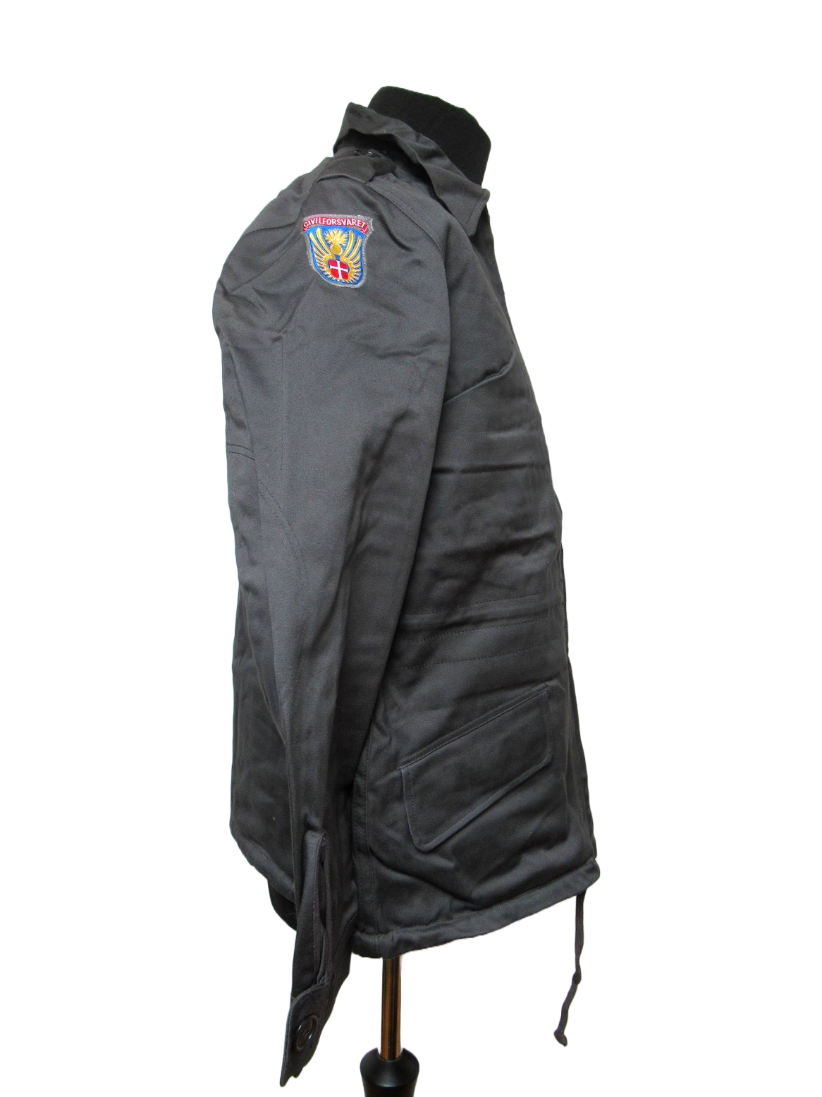 Vintage 1980s Danish Civil Defence work jacket grey military coat army coat m