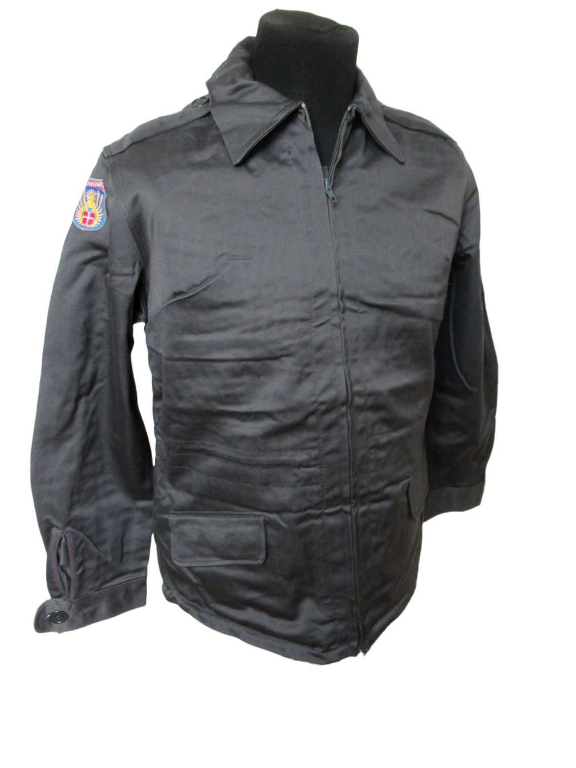Vintage 1980s Danish Civil Defence work jacket grey military coat army coat m
