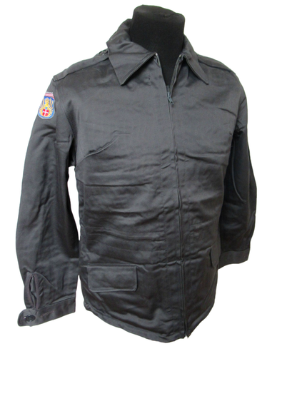 Vintage 1980s Danish Civil Defence work jacket grey military coat army coat m