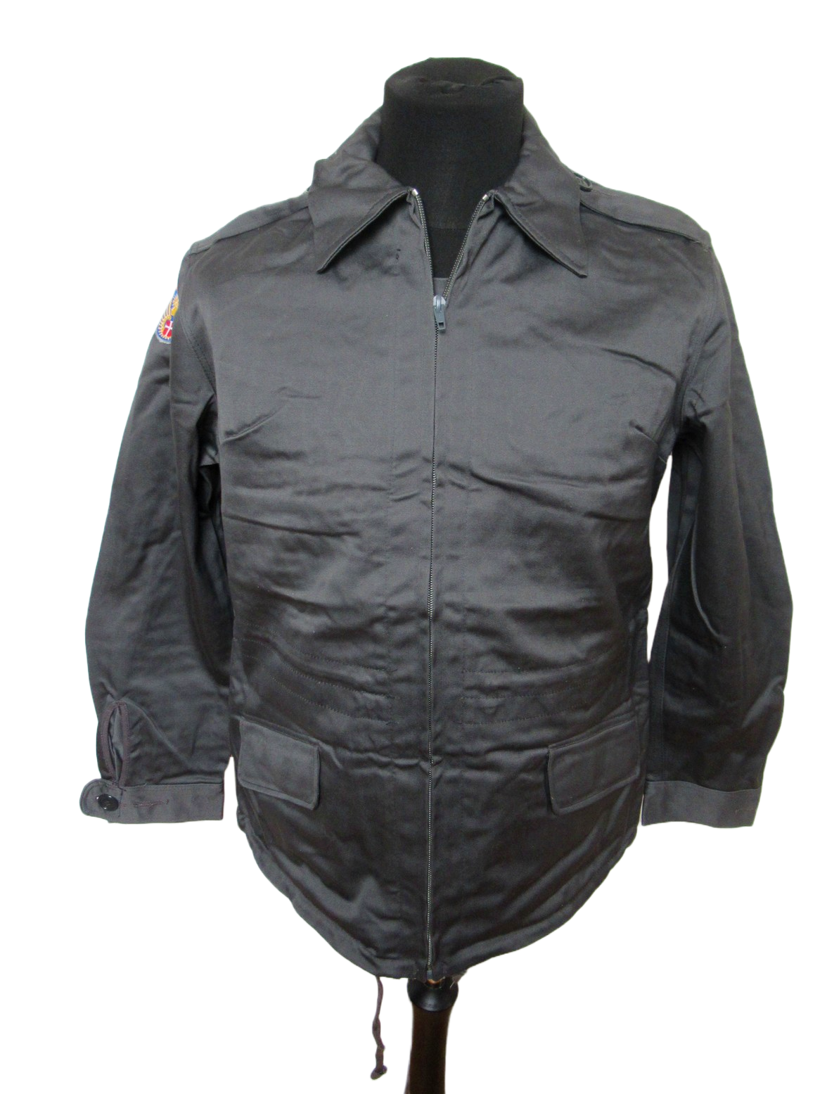 Vintage 1980s Danish Civil Defence work jacket grey military coat army coat m