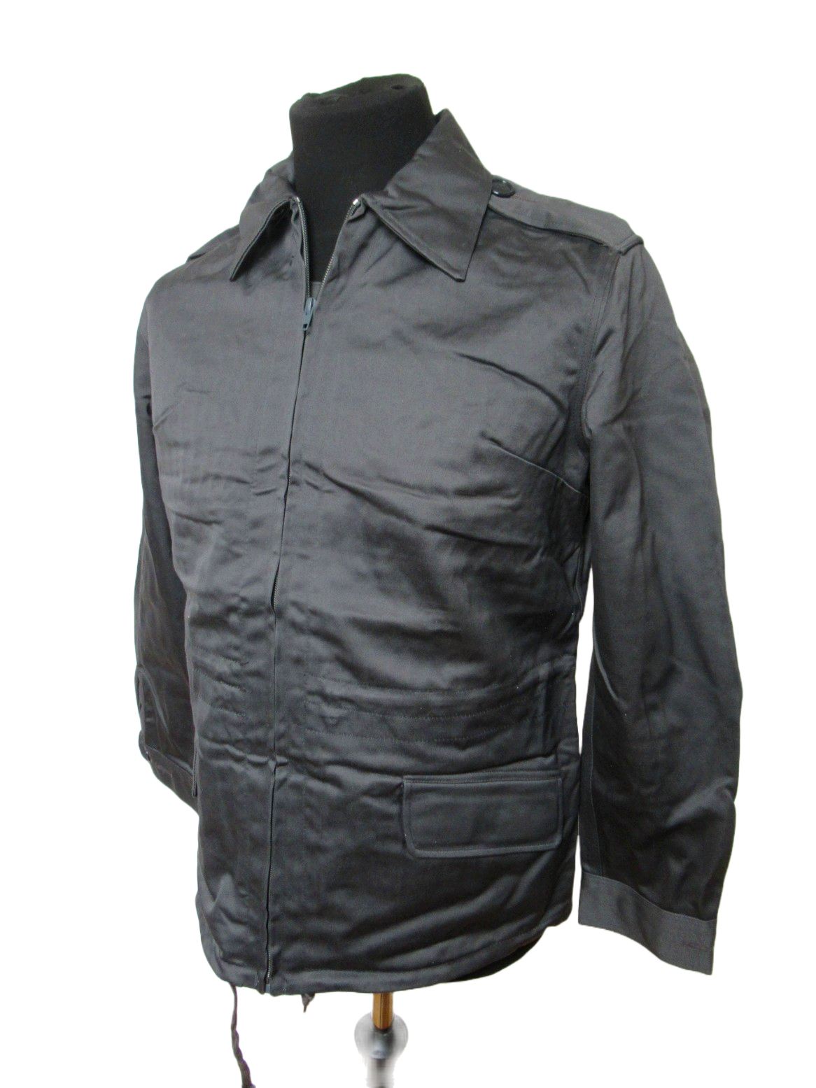 Vintage 1980s Danish Civil Defence work jacket grey military coat army coat m