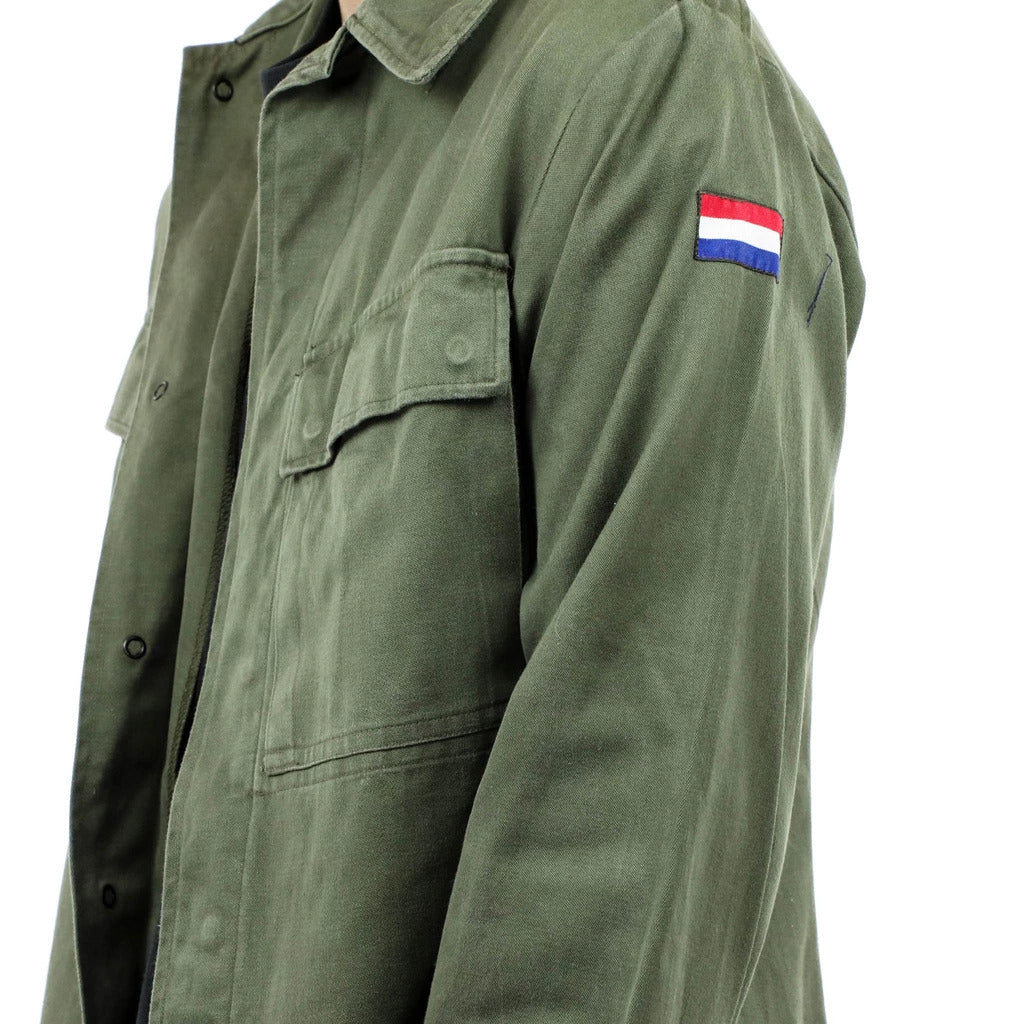 New Vintage Dutch army field shirt jacket coat fieldshirt olive khaki military moleskin style Unissued Dead Stock