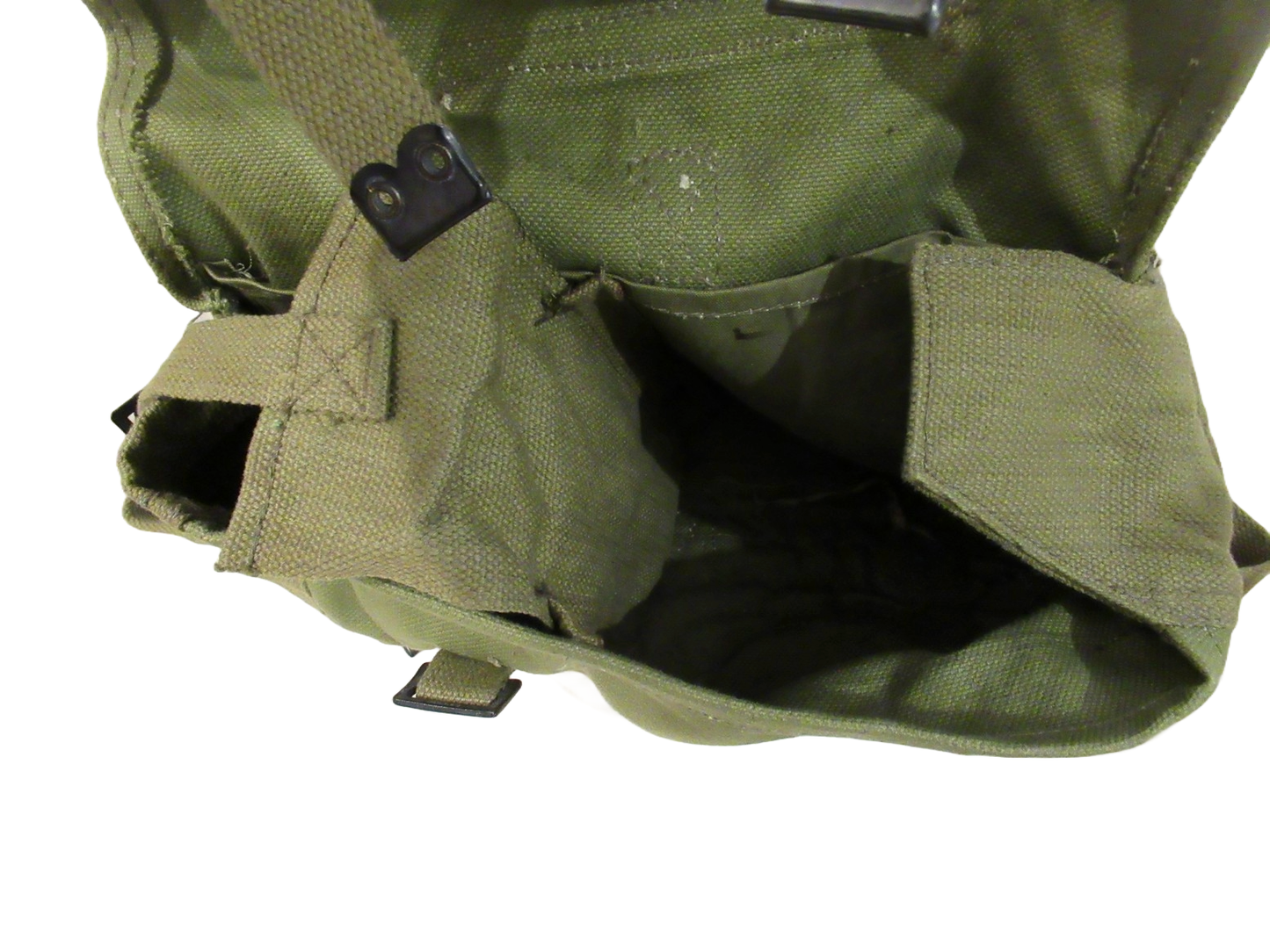 Vintage Greek army canvas haversack bag satchel military with straps greenish