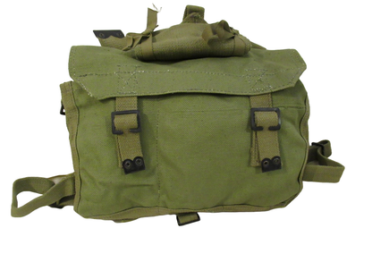 Vintage Greek army canvas haversack bag satchel military with straps greenish