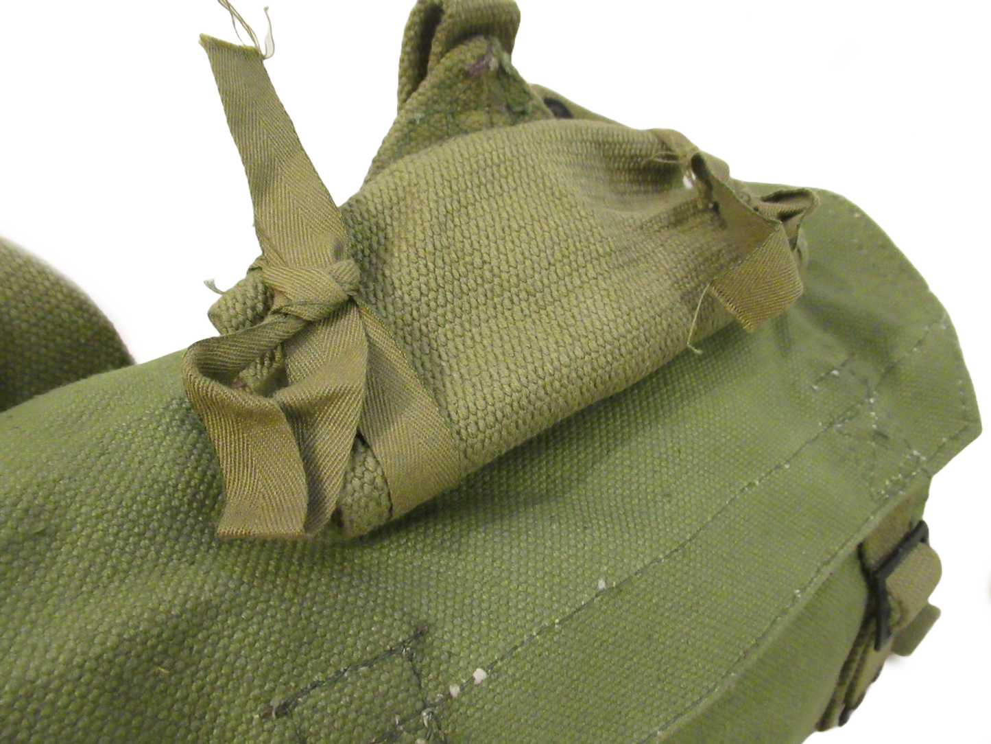 Vintage Greek army canvas haversack bag satchel military with straps greenish