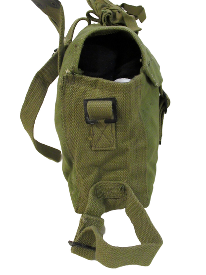 Vintage Greek army canvas haversack bag satchel military with straps greenish