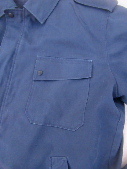 Vintage 1990s Dutch Air Force blue bomber jacket military army coat showerproof