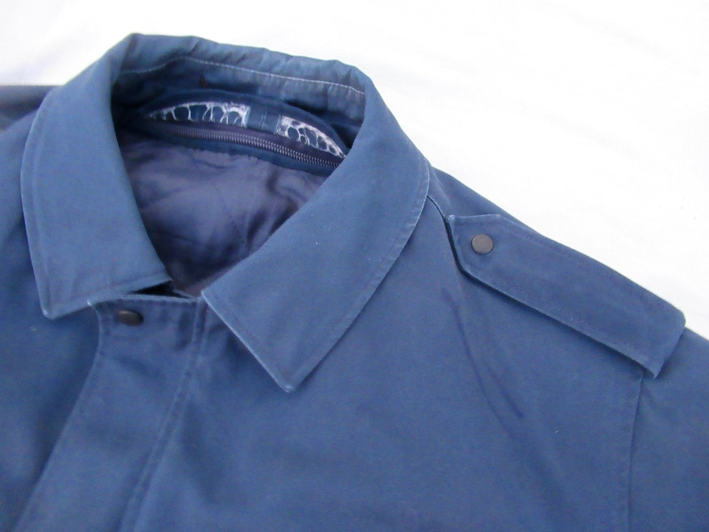 Vintage 1990s Dutch Air Force blue bomber jacket military army coat showerproof