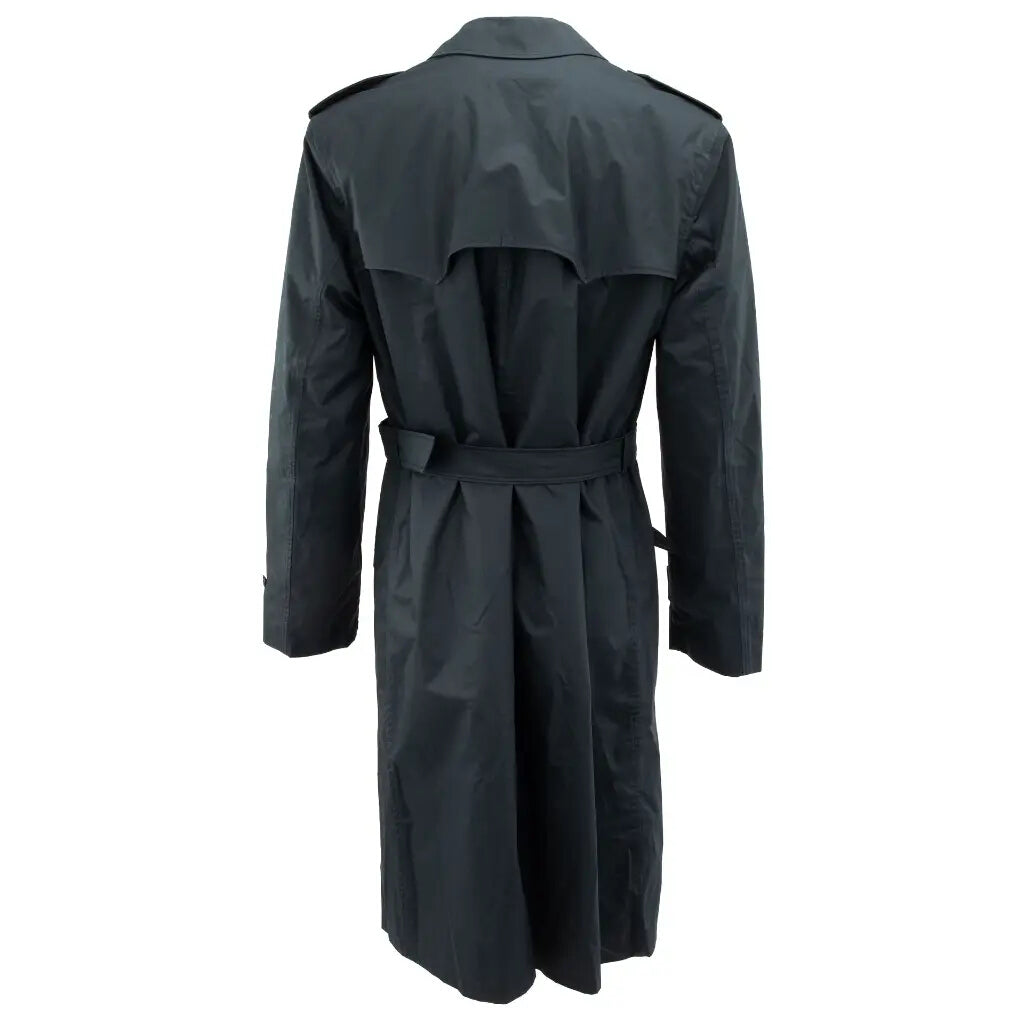 Vintage Dutch Army black raincoat coat trench mac mackintosh military overcoat
