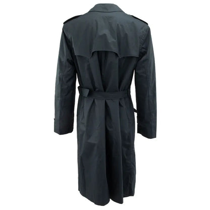 Vintage Dutch Army black raincoat coat trench mac mackintosh military overcoat